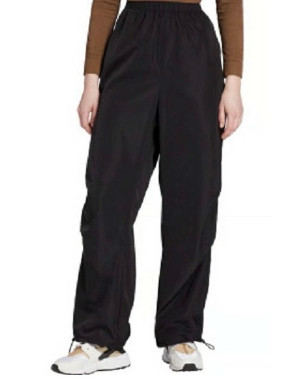 DSG Black Elastic-Waist Parachute Pants